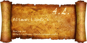Altman Lipót névjegykártya