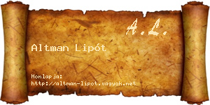 Altman Lipót névjegykártya